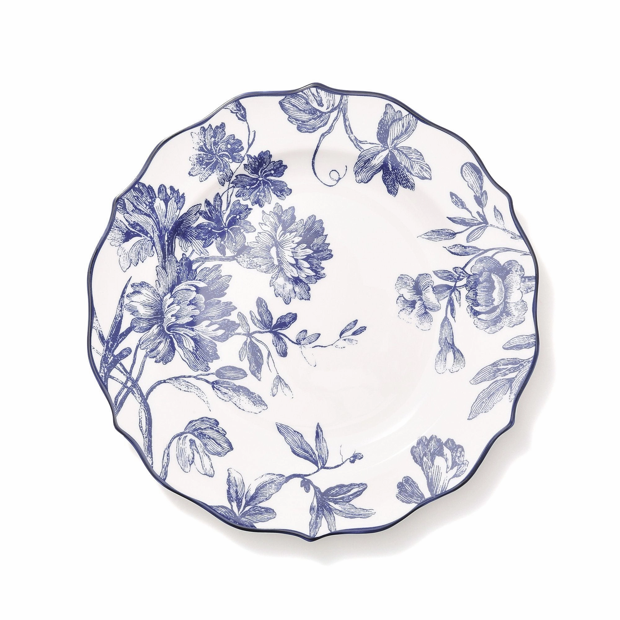 Classic Flower Plate Medium Bluehand-painted ceramic bowl