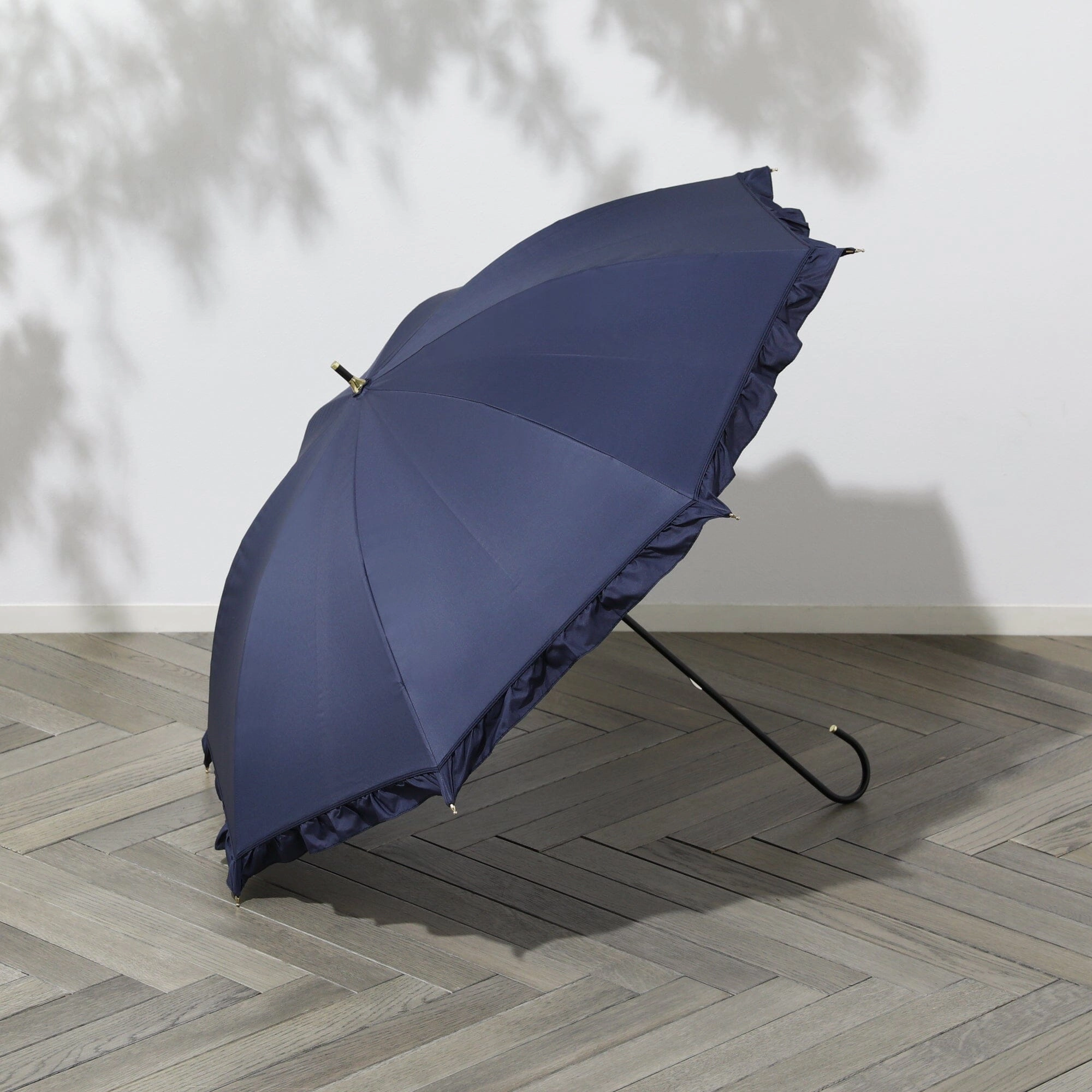 Classic Frill Long Umbrella Navy