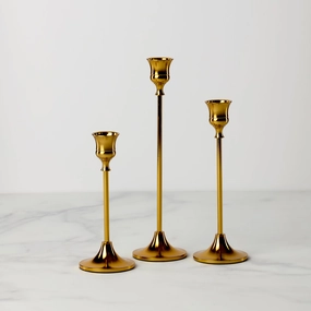 Classica 3-Piece Gold Candle Holder Setvalentine's day decorations ,valentine's centerpiece 