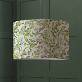 Claudia Eva Printed Lamp Shade Creamreplacement lampshade,White Linen Drum Lampshade for Table or Floor Lamp