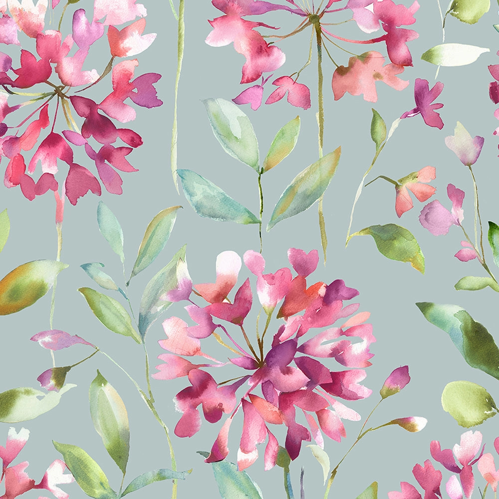 Clovelly Printed Cotton Made to Measure Roman Blinds Slate