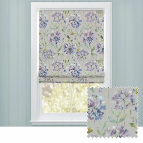 Clovelly Printed Cotton Made to Measure Roman Blinds Violetbedding sets ,throw blankets 