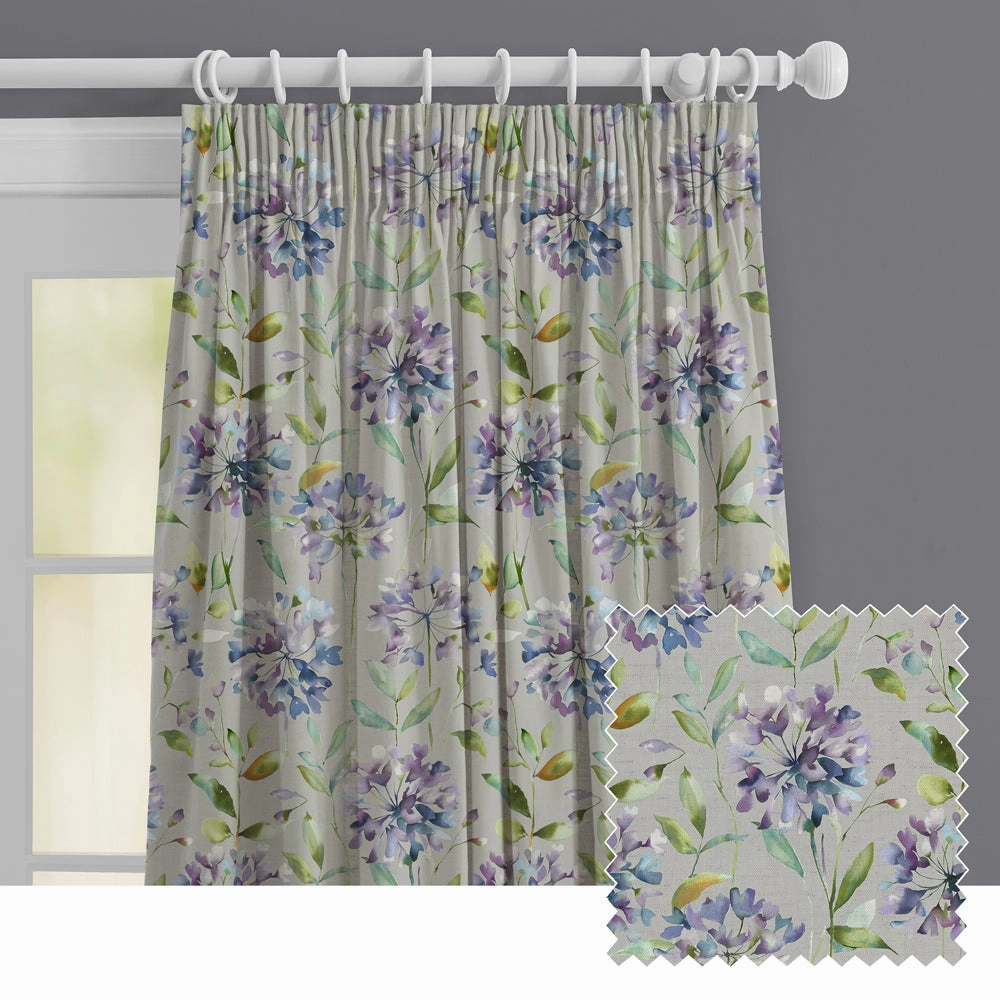 Clovelly Printed Made to Measure Curtains Violetbedding sets ,throw blankets 