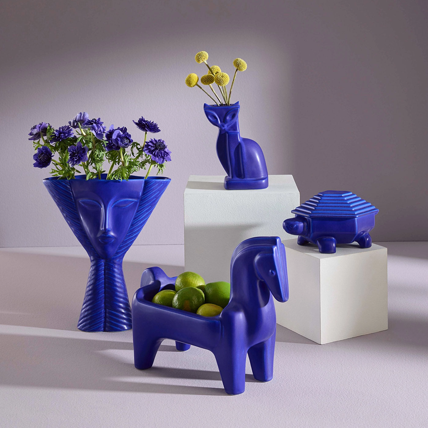 Cobalt Horse Bowl