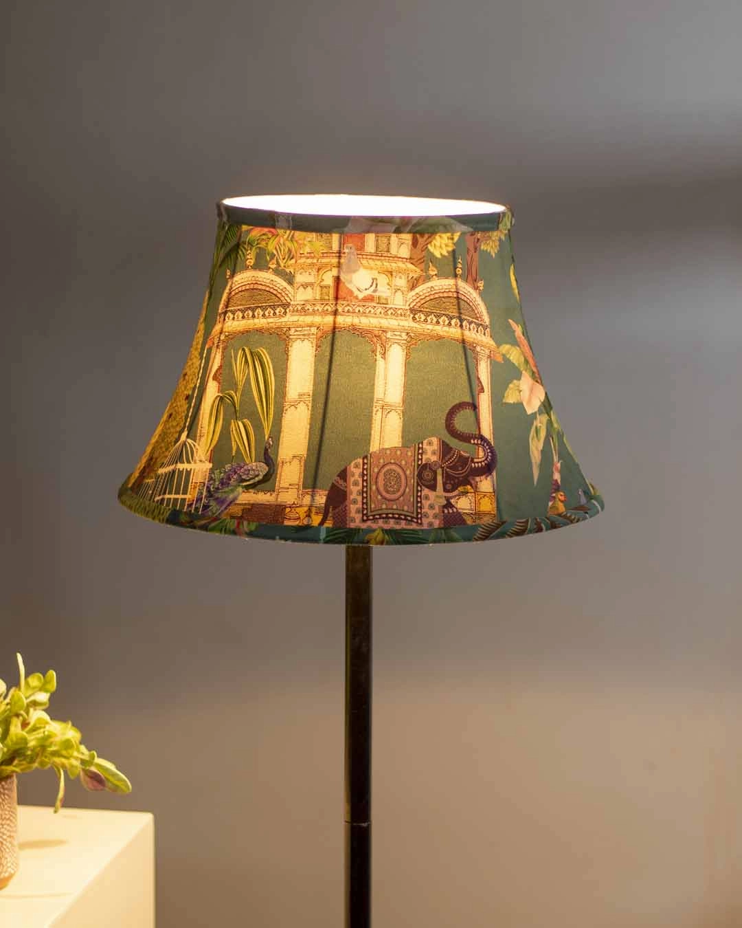 Coconut Tree Printed cotton Empire Lamp Shade - Large