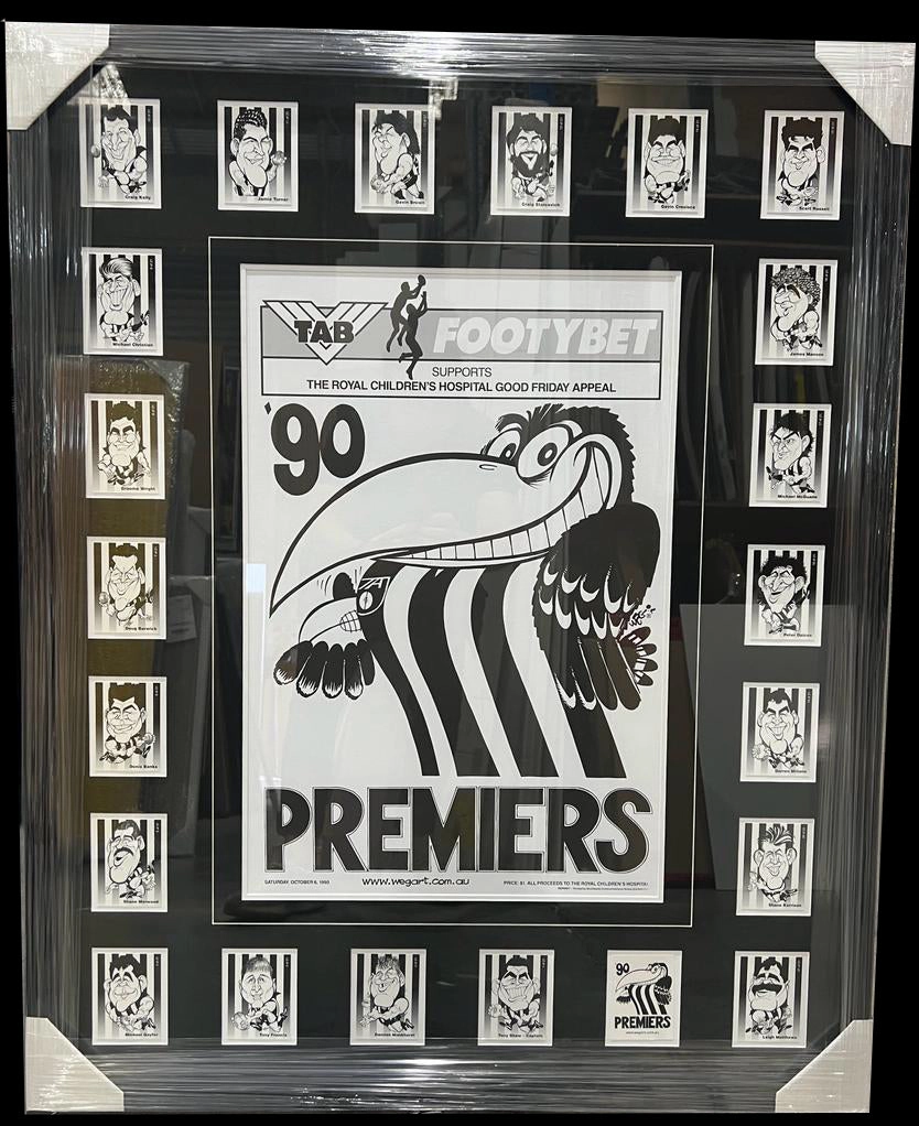 COLLINGWOOD 1990 PREMIERS WEG ART FRAMEDhandmade souvenirs
