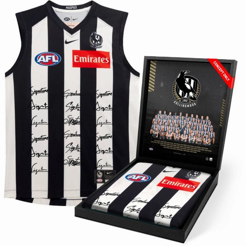 Collingwood Football Club 2025 Squad Signed Guernseyhandmade souvenirs