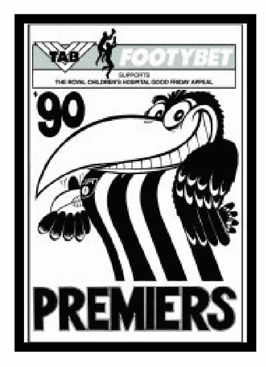 COLLINGWOOD MAGPIES OFFICIAL WEG 1990 FRAMED POSTERhandmade souvenirs