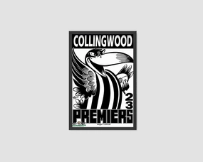 COLLINGWOOD MAGPIES OFFICIAL WEG ART 2023 FRAMED POSTERhandmade souvenirs