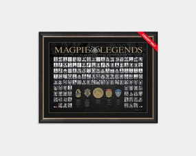 Collingwood Magpies "Legends" 125th Anniversary Deluxe Sports Print, Framedhandmade souvenirs
