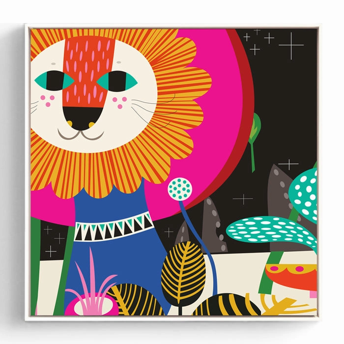 Colorful Kids Animal Wall Art With Frame