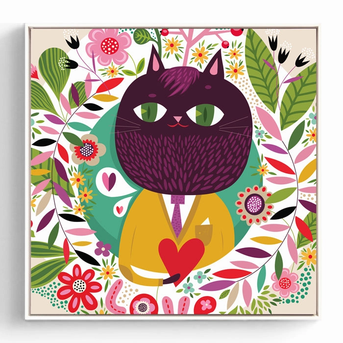 Colorful Kids Animal Wall Art With Frame