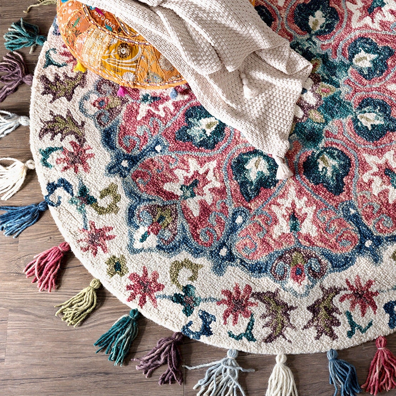Colorful Round Modern Tribal Rugmodern color block patchwork rug
