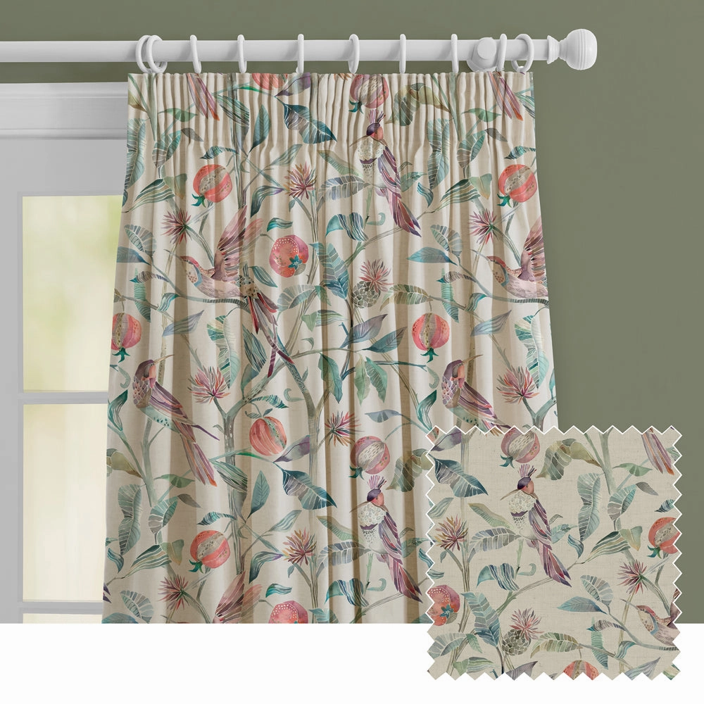 Colyford Fiona Printed Made to Measure Curtains Loganberrybedding sets ,throw blankets 