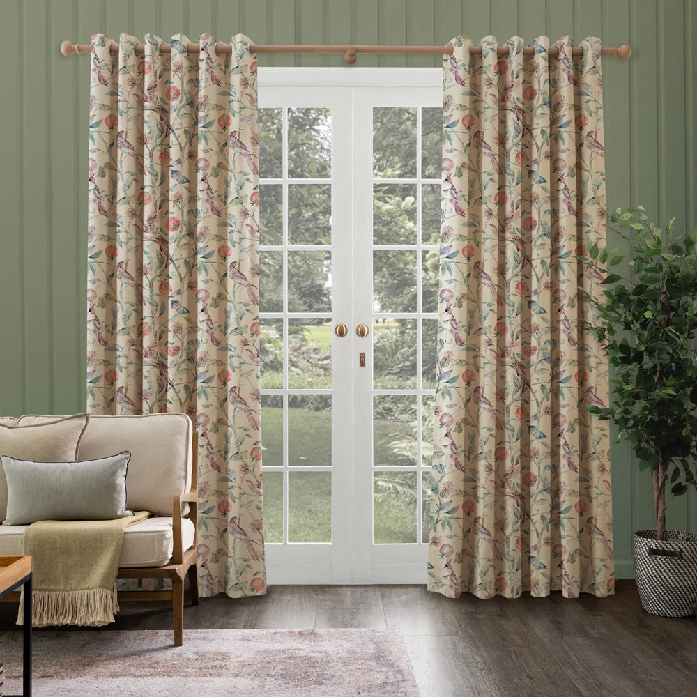 Colyford Fiona Printed Made to Measure Curtains Loganberry