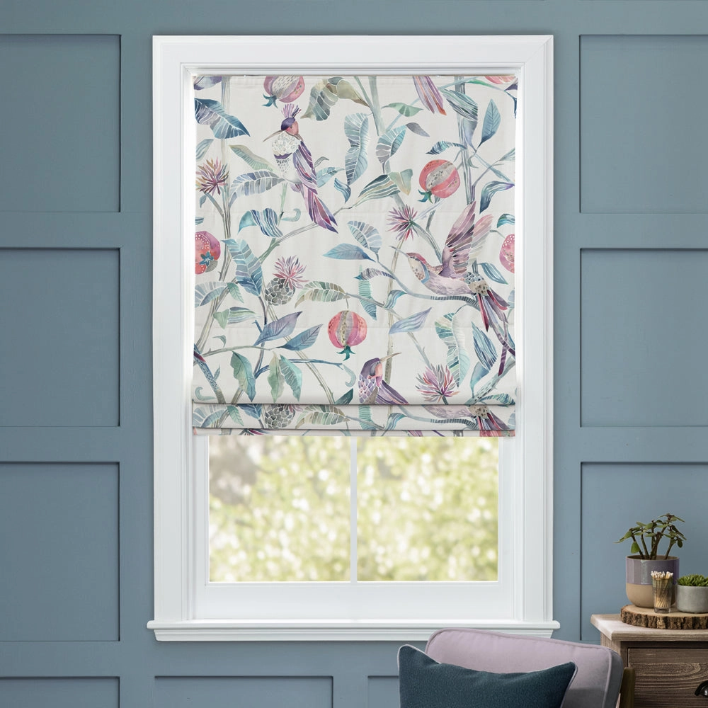 Colyford Printed Cotton Made to Measure Roman Blinds Loganberry