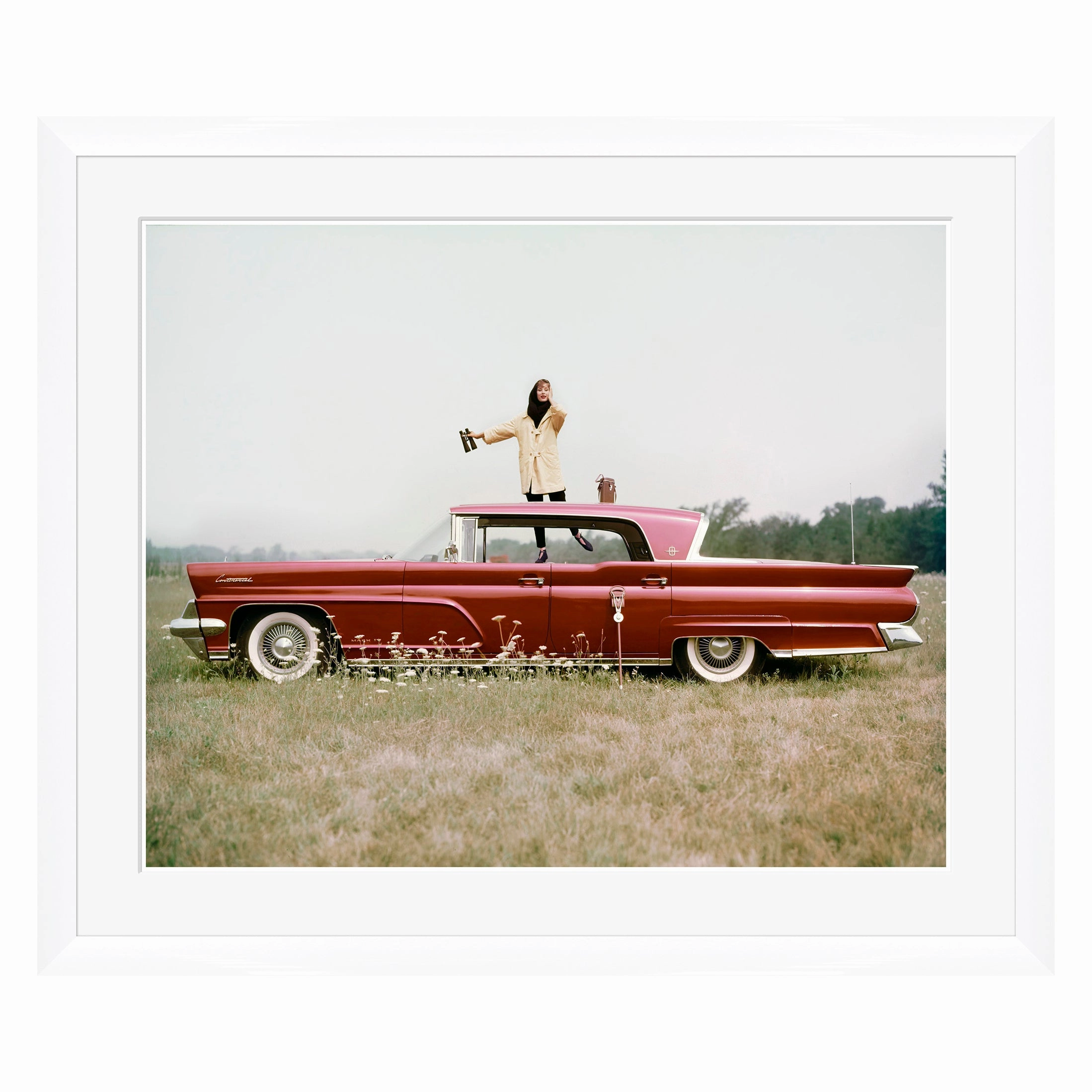 Conde Nast Collection, Model Standing on 1958 Continental Mark IVnordic style wall decor