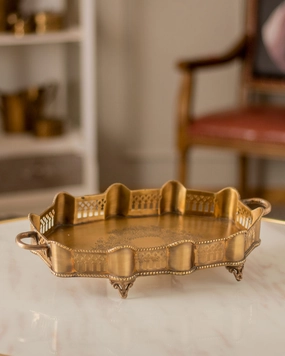 Constantine Lace-cut Decorative Tray with Handlemodern kitchen decor ,kitchen dinner set ,dinnerware 