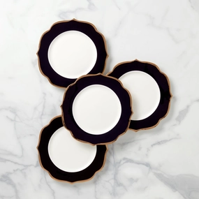 Contempo Luxe Black Accent Plates - Set of 4halloween party decor ,outdoor halloween decor 