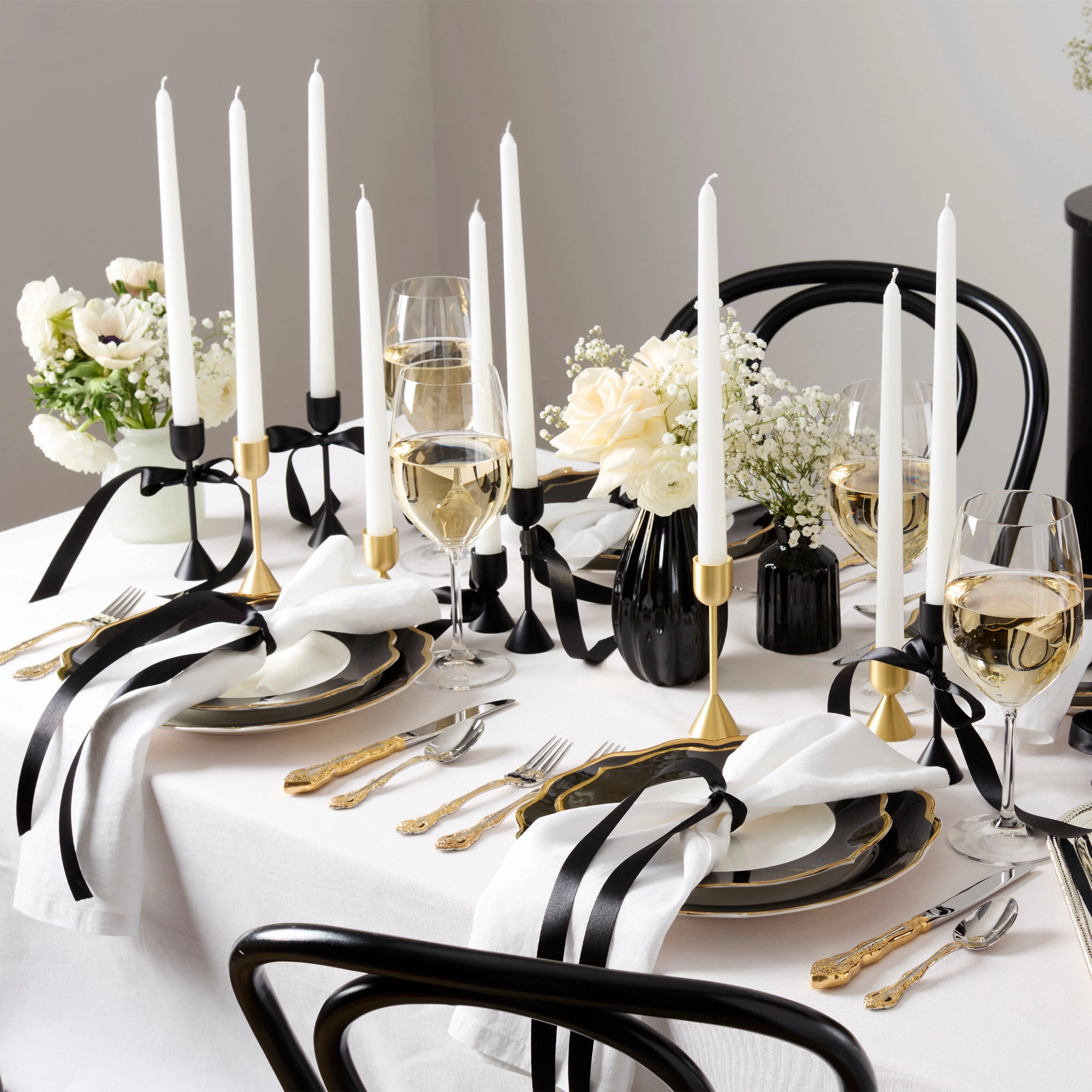 Contempo Luxe Black Dinner Plates - Set of 4