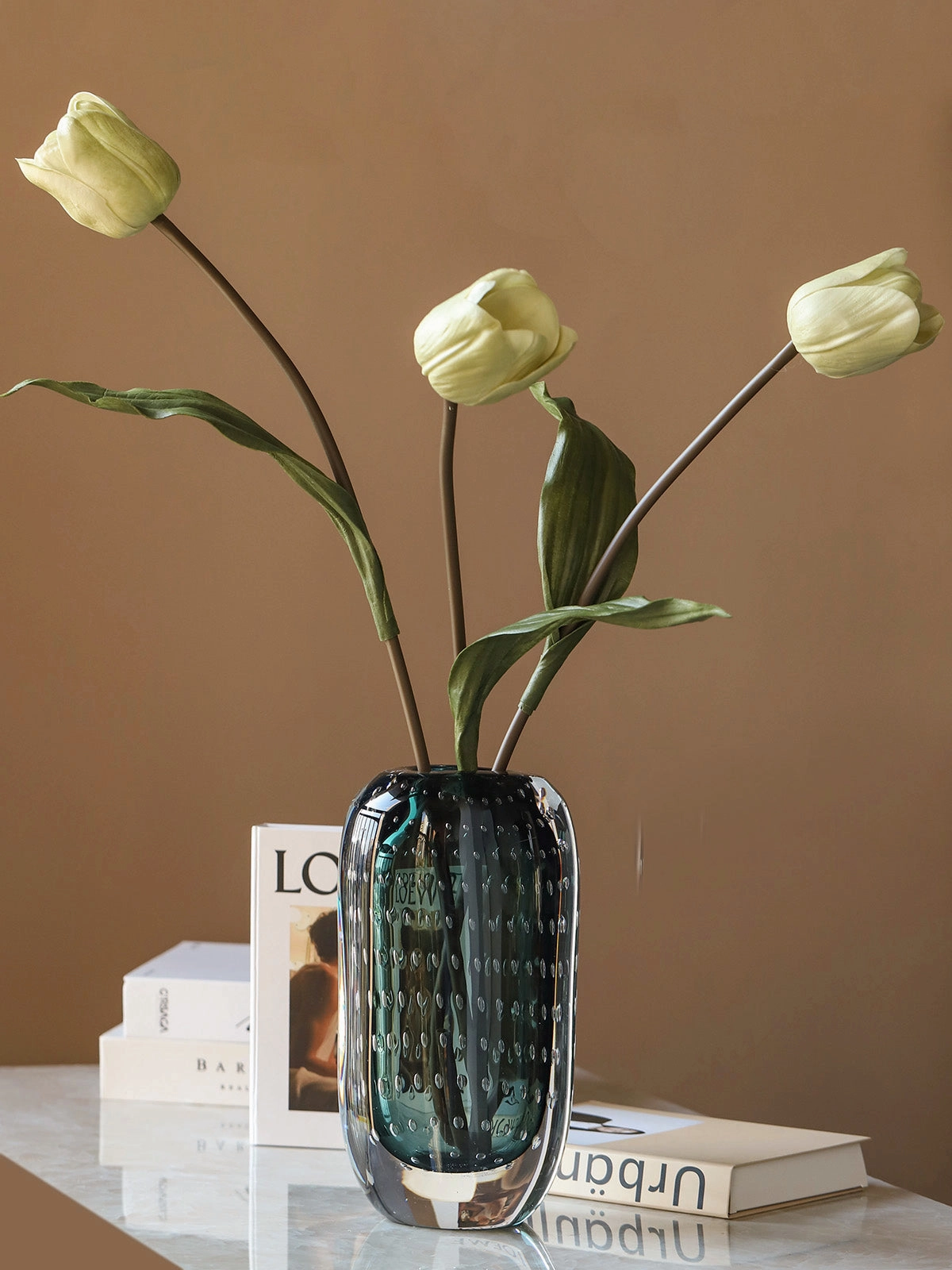 Controlled Bubble Art Glass Vase