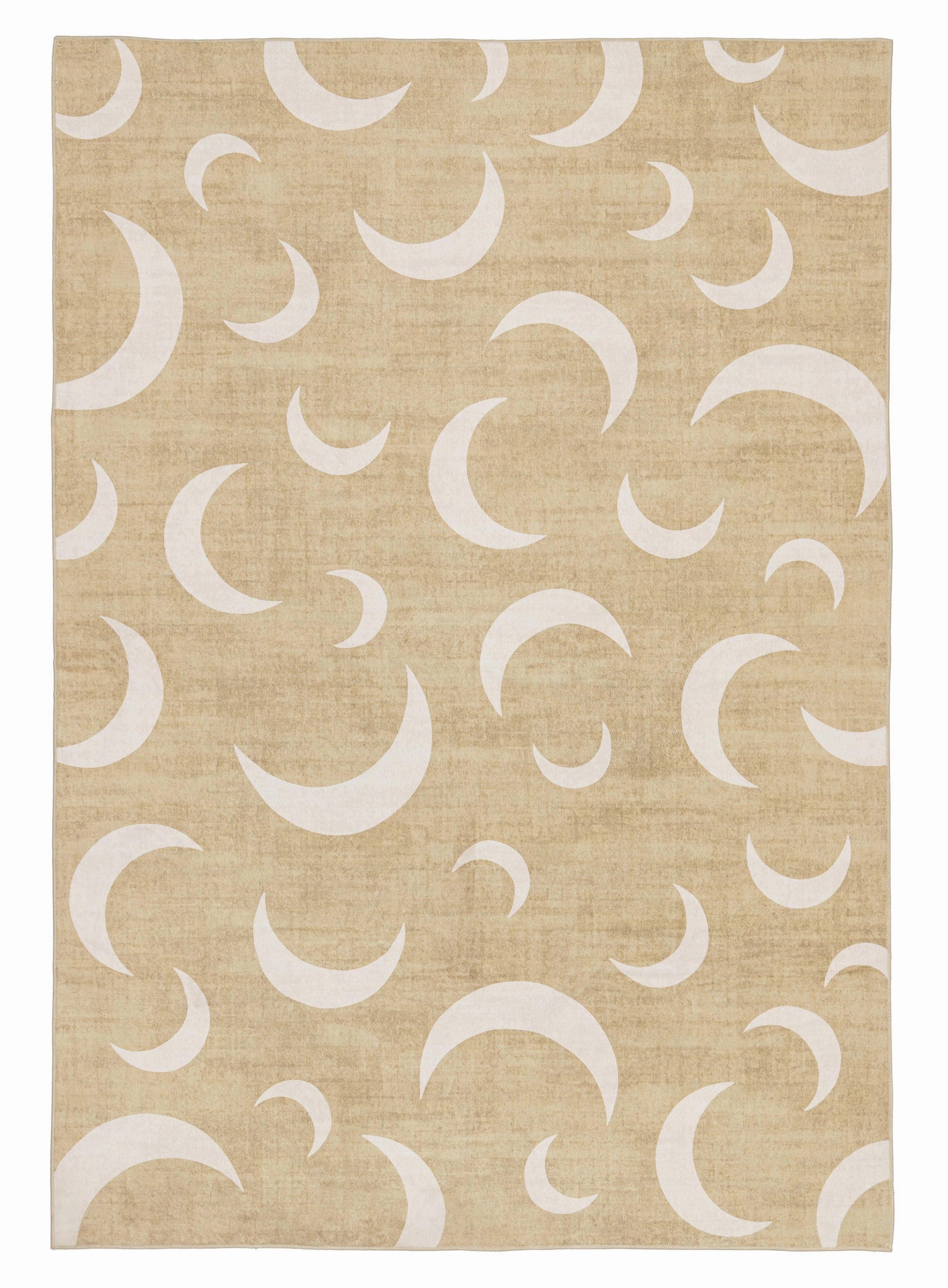 Copata Beige Cream Moon Washable Rugmodern color block patchwork rug