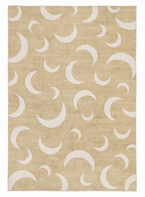 Copata Beige Cream Moon Washable Rugmodern color block patchwork rug