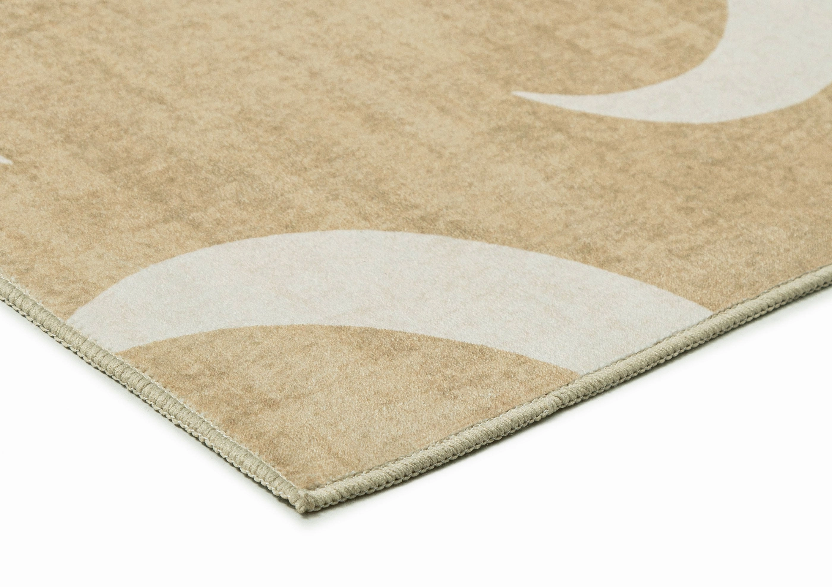 Copata Beige Cream Moon Washable Rug