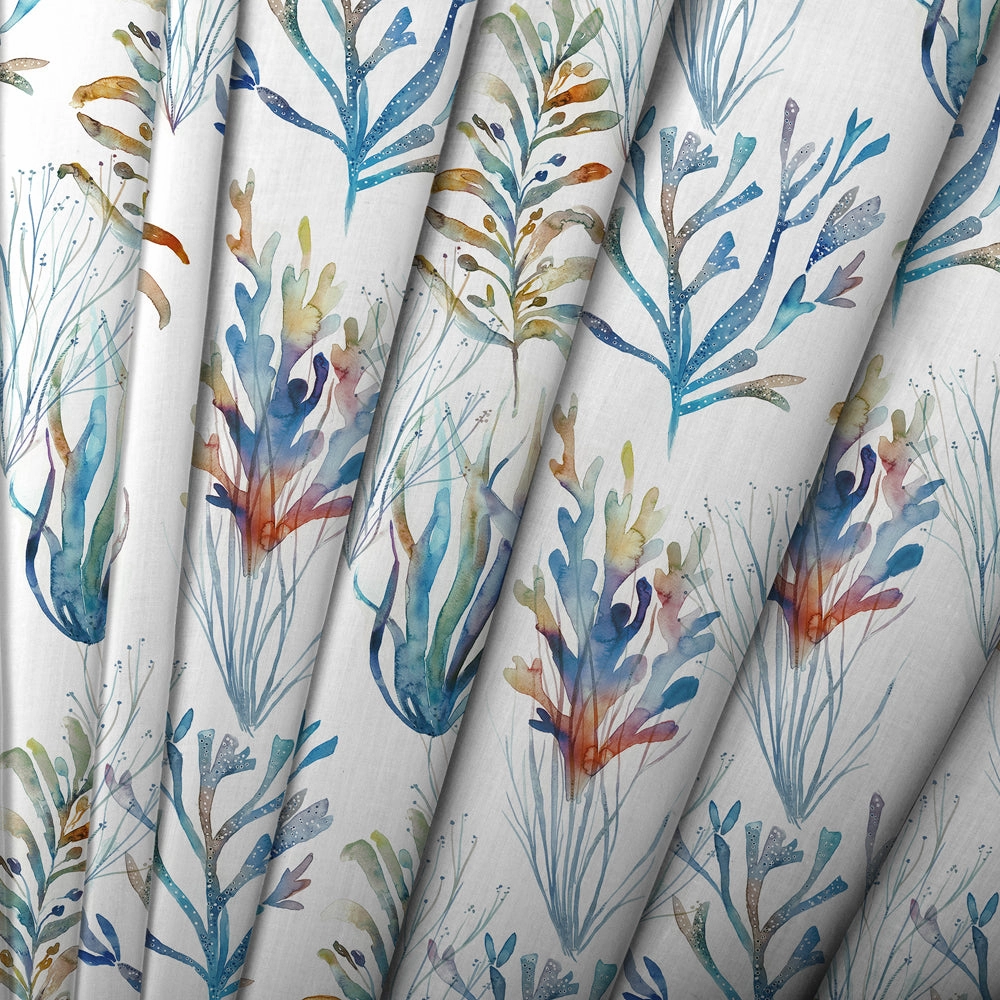 Coral Reef Printed Cotton Made to Measure Roman Blinds Cobalt