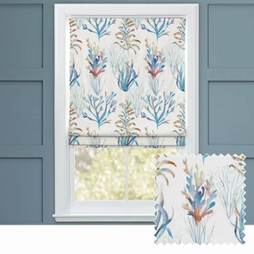 Coral Reef Printed Cotton Made to Measure Roman Blinds Cobaltbedding sets ,throw blankets 