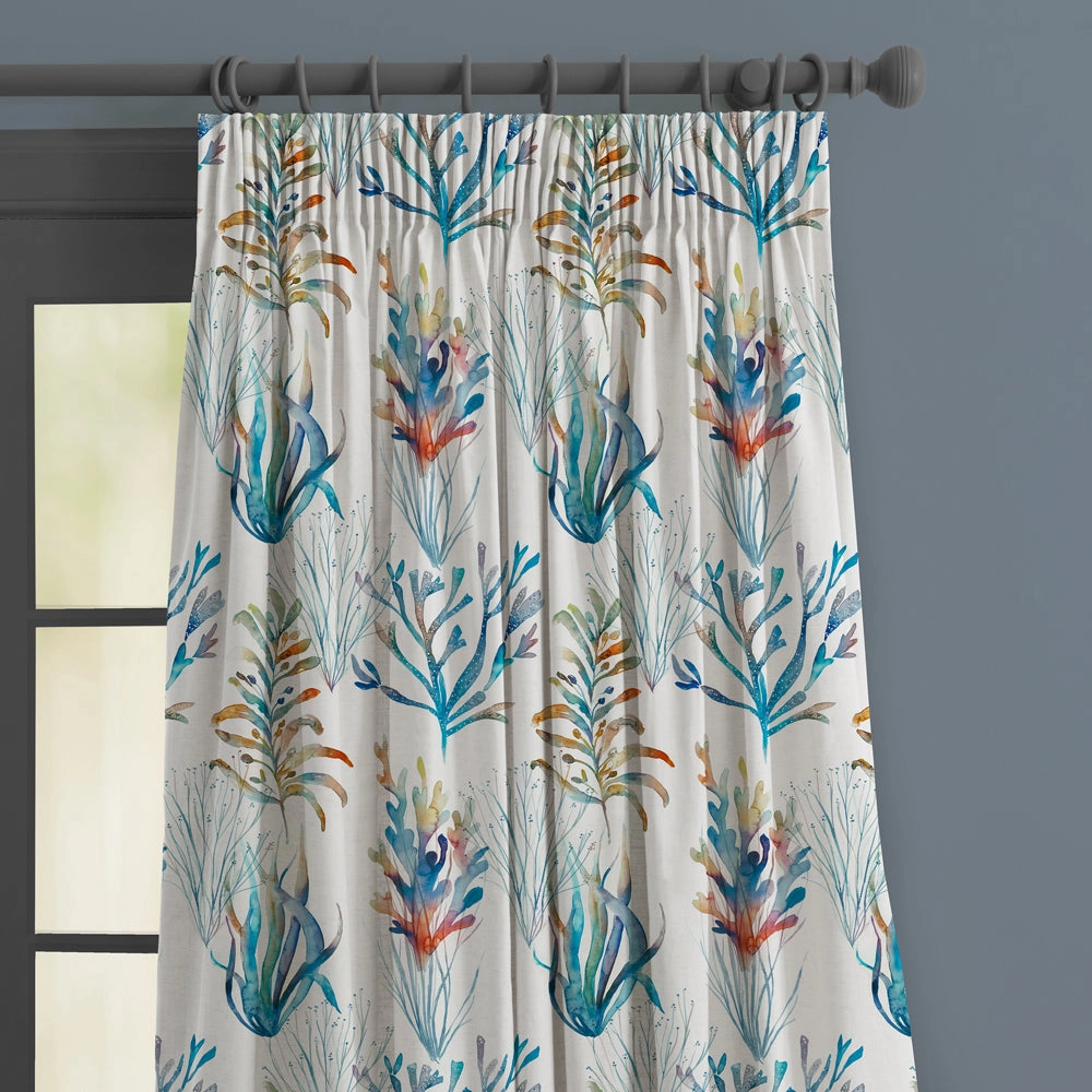 Coral Reef Printed Made to Measure Curtains Cobalt