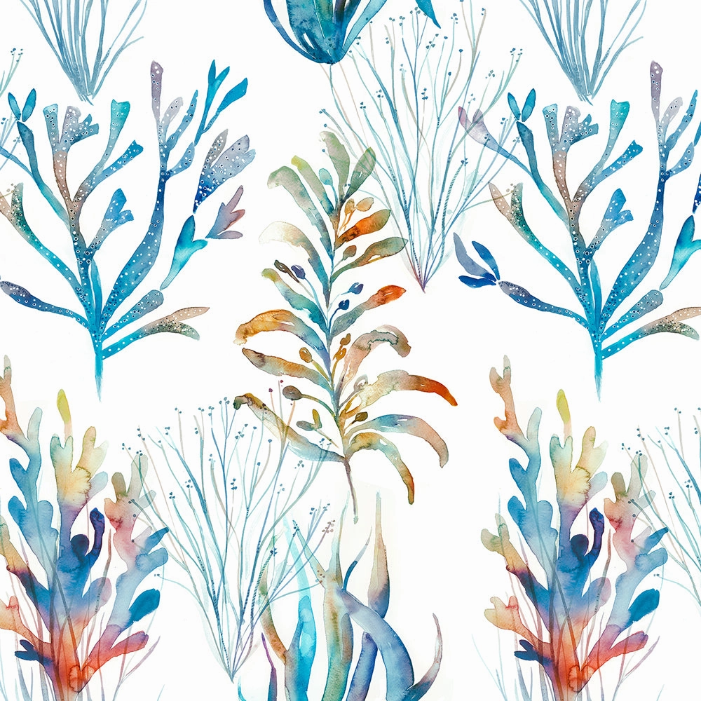 Coral Reef Printed Made to Measure Curtains Cobalt
