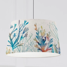 Coral Reef Quintus Taper Lamp Shade Cobaltreplacement lampshade,White Linen Drum Lampshade for Table or Floor Lamp