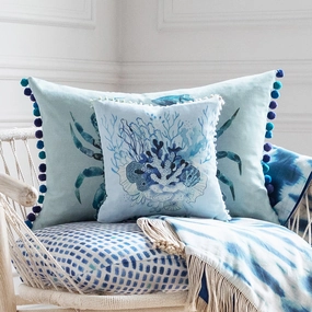 Coralie Small Printed Feather Cushion Cobalthome decor ,wall decor 