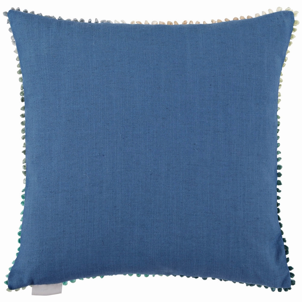 Coralie Small Printed Feather Cushion Cobalt