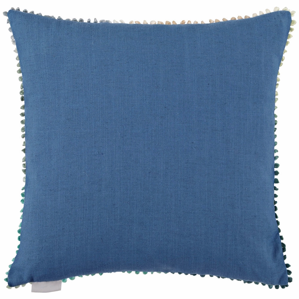 Coralie Small Printed Feather Cushion Cobalt