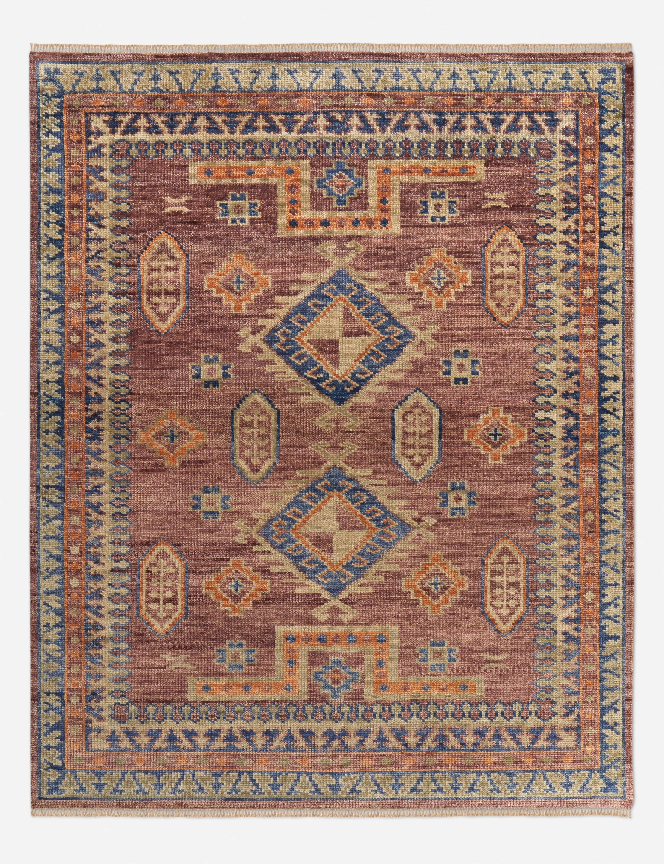 Cornado Hand-Knotted Wool Rugmodern color block patchwork rug
