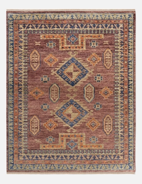 Cornado Hand-Knotted Wool Rugmodern color block patchwork rug