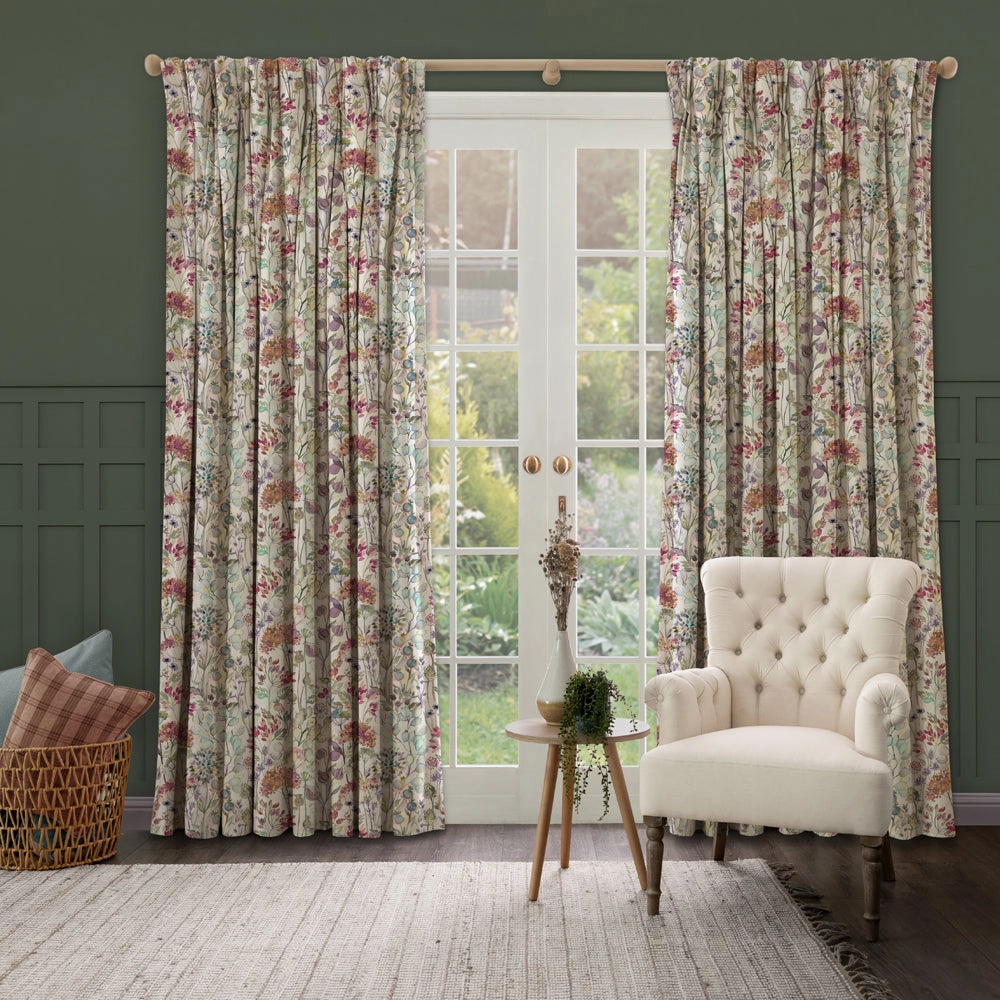 Country Hedgerow Linen Printed Made to Measure Curtains Bloom