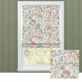 Country Hedgerow Printed Cotton Made to Measure Roman Blinds Coral/Creambedding sets ,throw blankets 