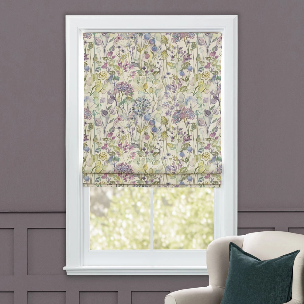 Country Hedgerow Printed Cotton Made to Measure Roman Blinds Lilac