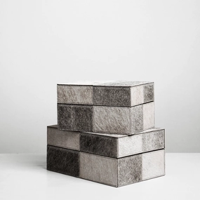Cowhide Grey Jewellery Boxhome decoration ,modern home decor 