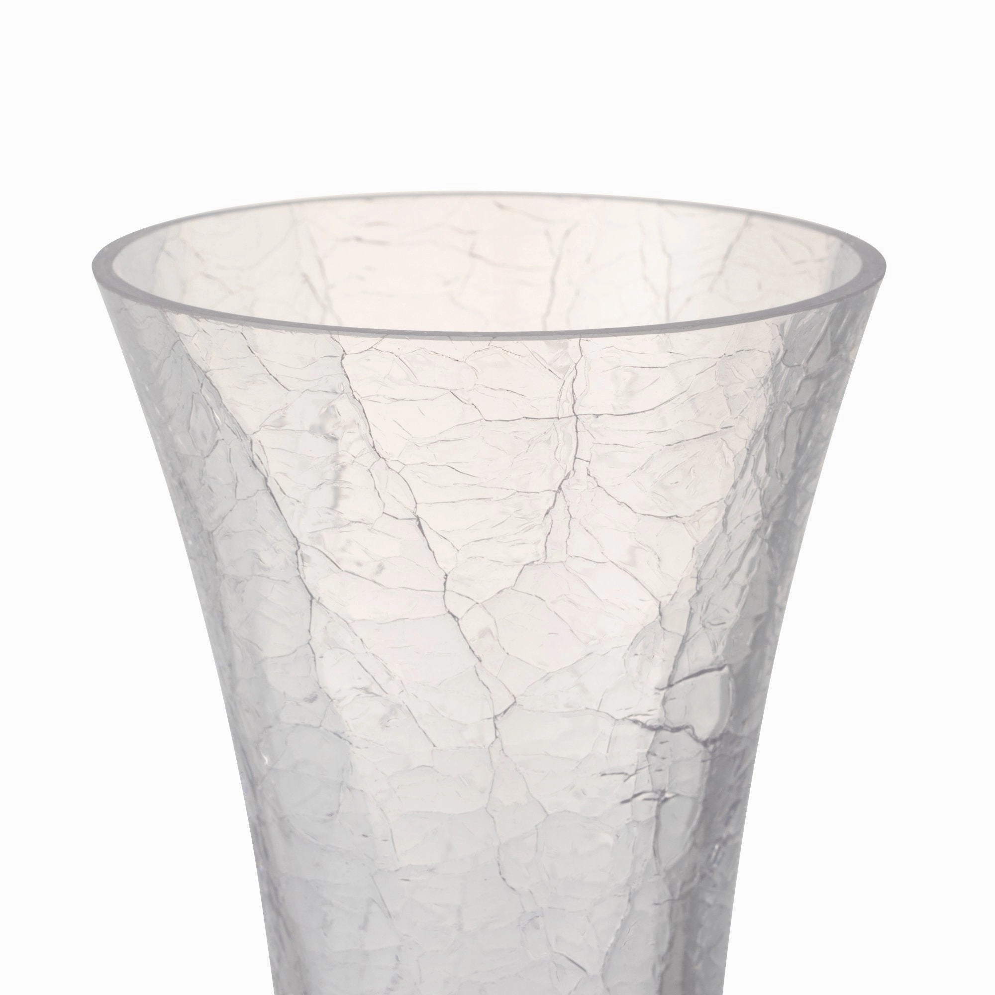 Crackle Flower Vase Medium Clear