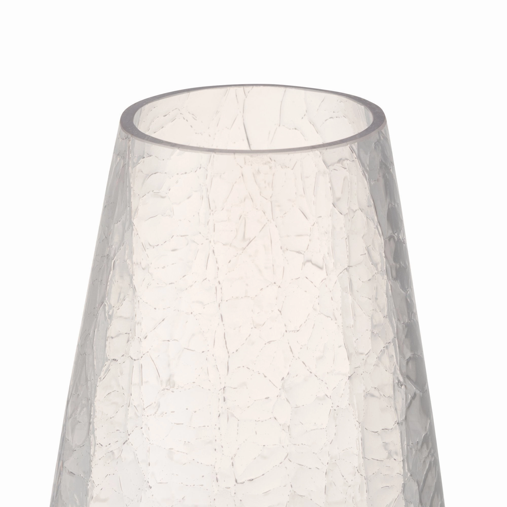 Crackle Flower Vase Small Clear