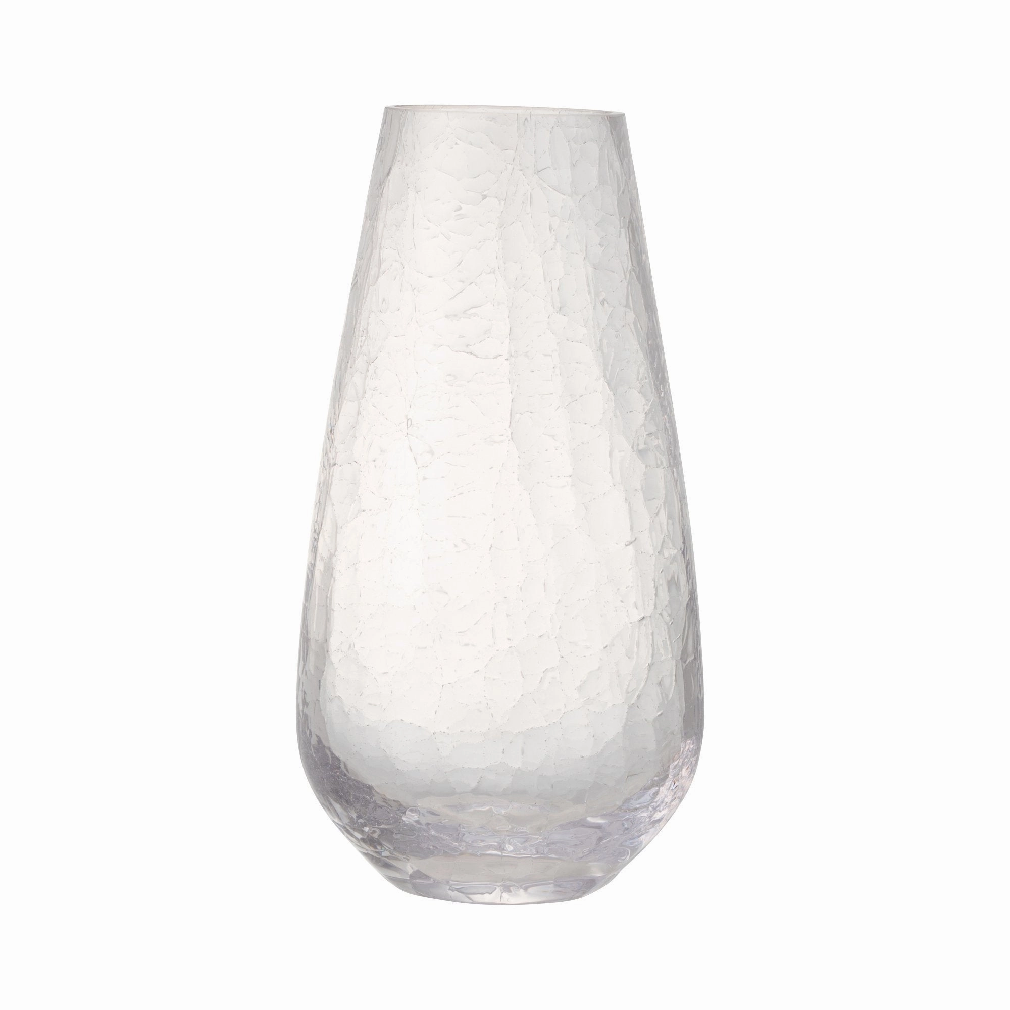 Crackle Flower Vase Small Clear