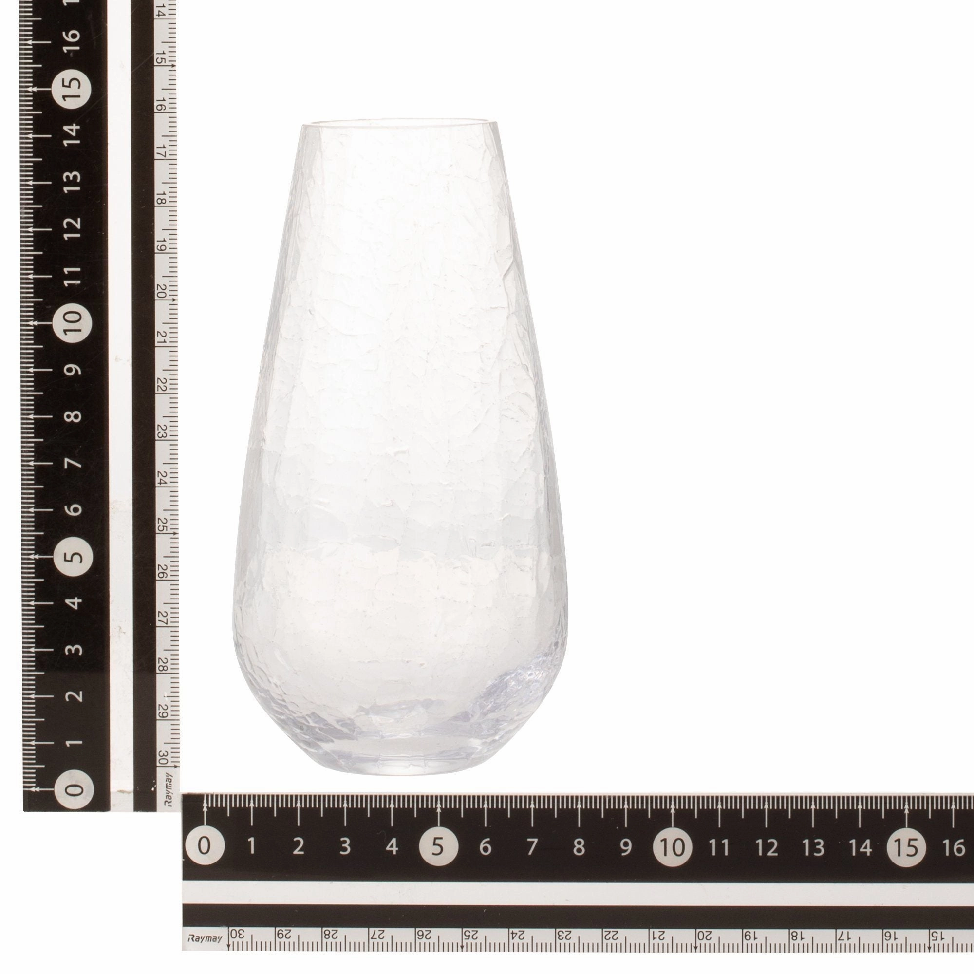 Crackle Flower Vase Small Clear