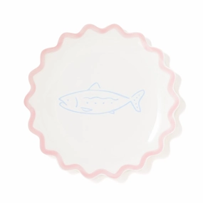 Craft Touch Plate Fish Medium Pinkhand-painted ceramic bowl