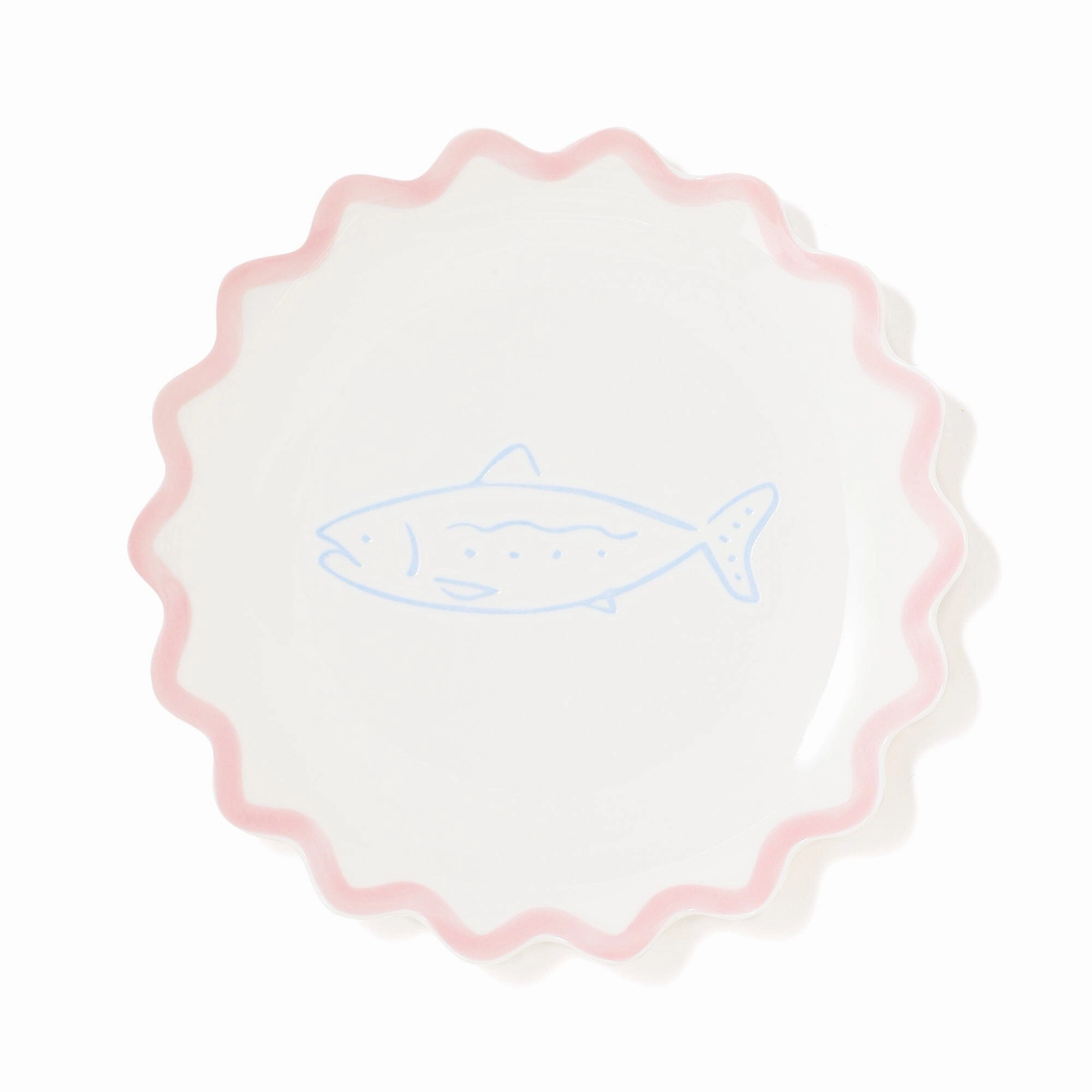 Craft Touch Plate Fish Medium Pinkhand-painted ceramic bowl