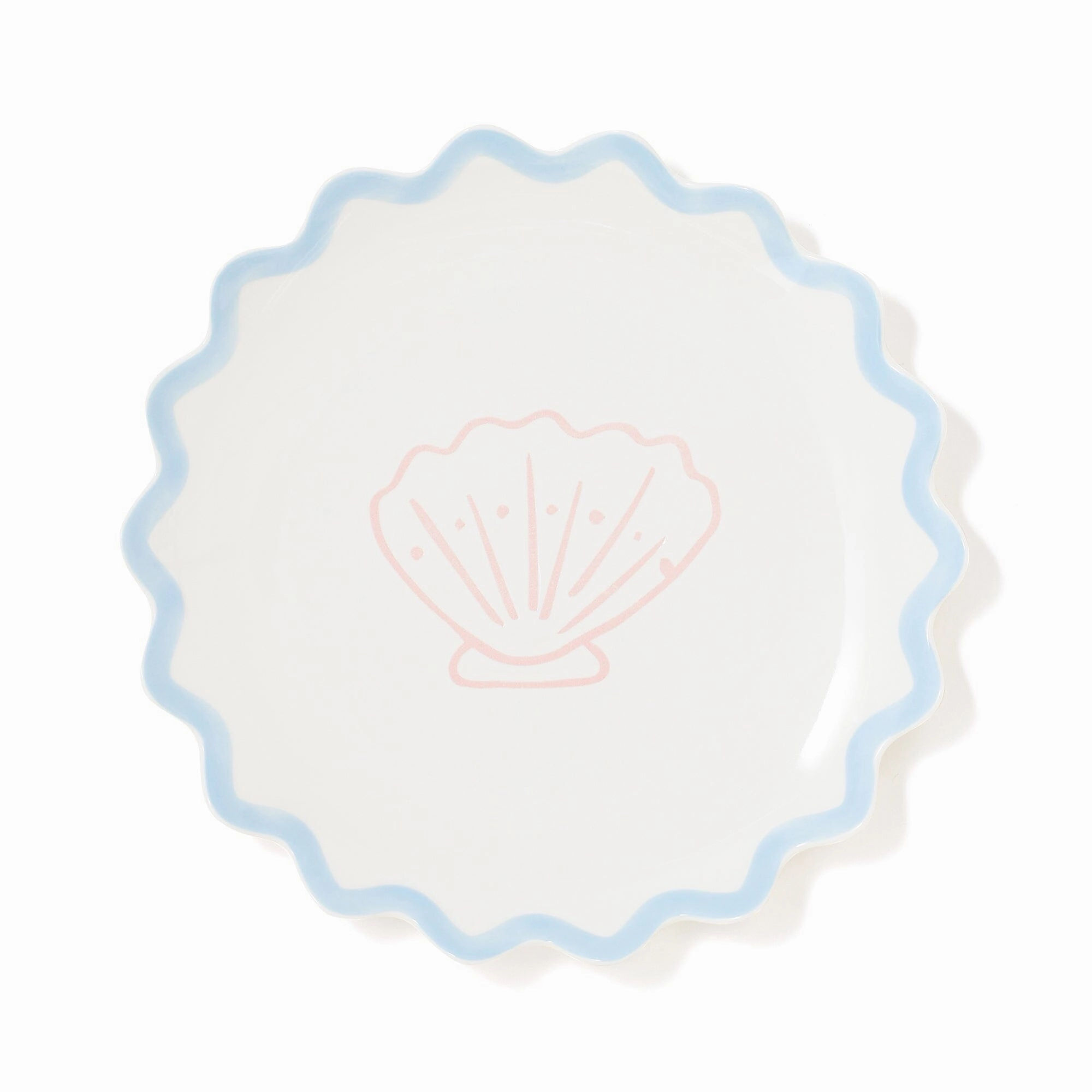 Craft Touch Plate Shell Medium Bluehand-painted ceramic bowl