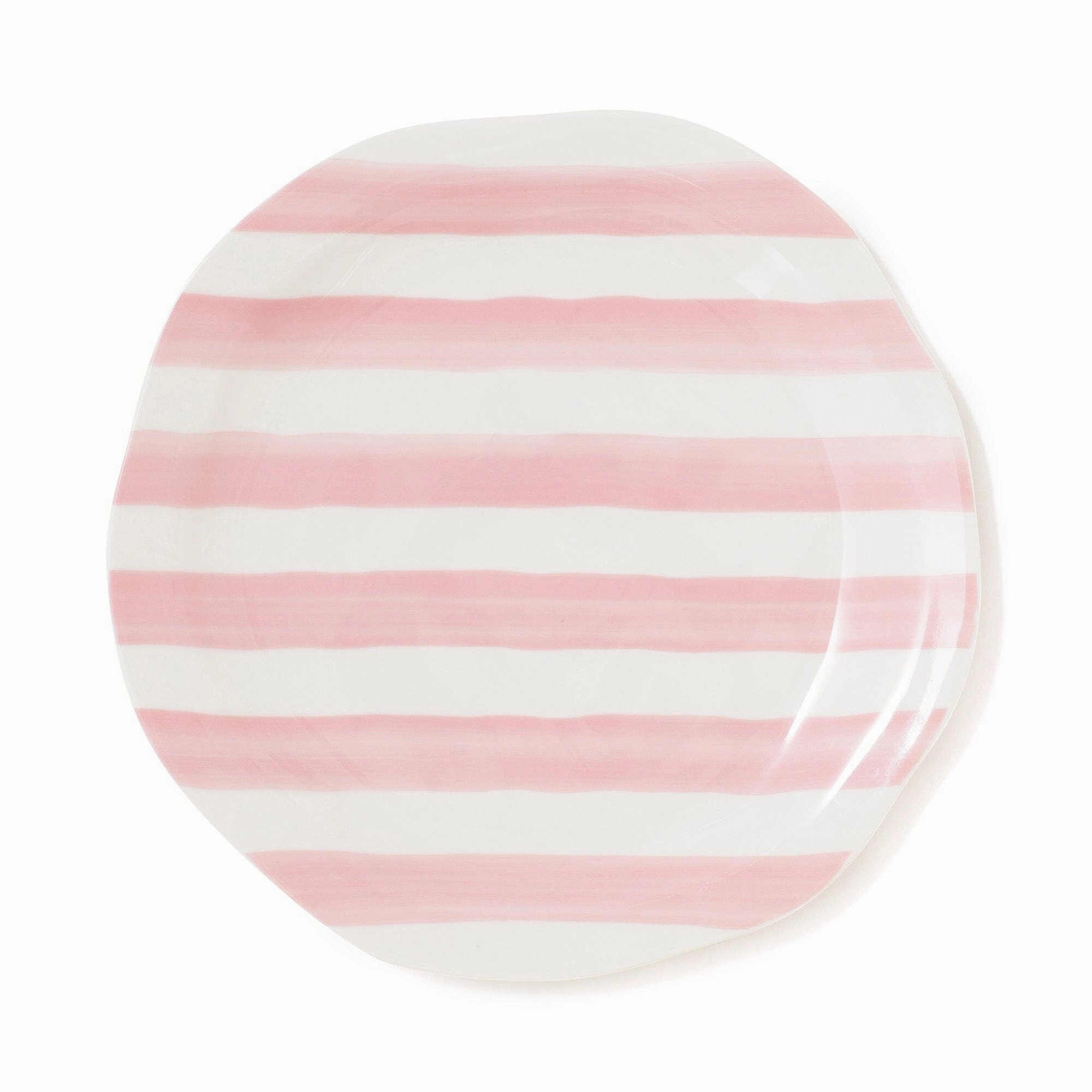 Craft Touch Plate Stripe Large Pinkhand-painted ceramic bowl